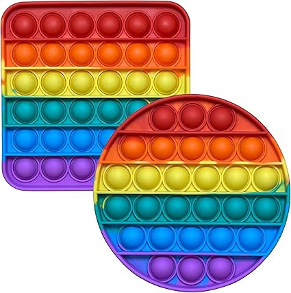 Vanlux Creative Inc. 2 pcs - Pop Rainbow Fidget Popper,, BPA Free, Loud pops | Amazon (US)