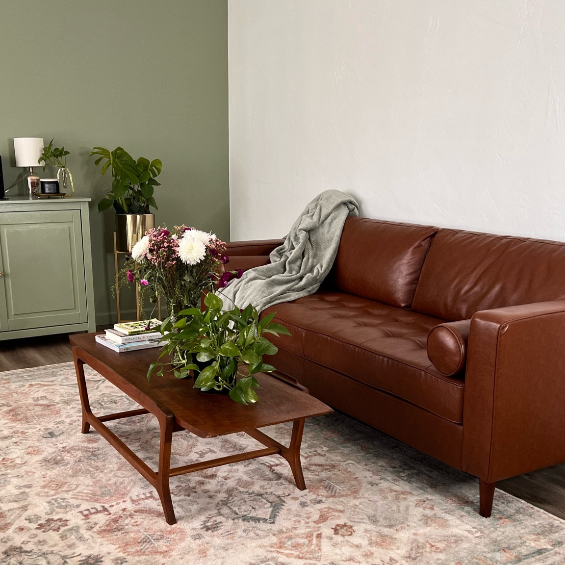 Mid century modern inspired living room. Wall art is to come next 🥰 

#LTKunder50 #LTKunder100 #LTKhome