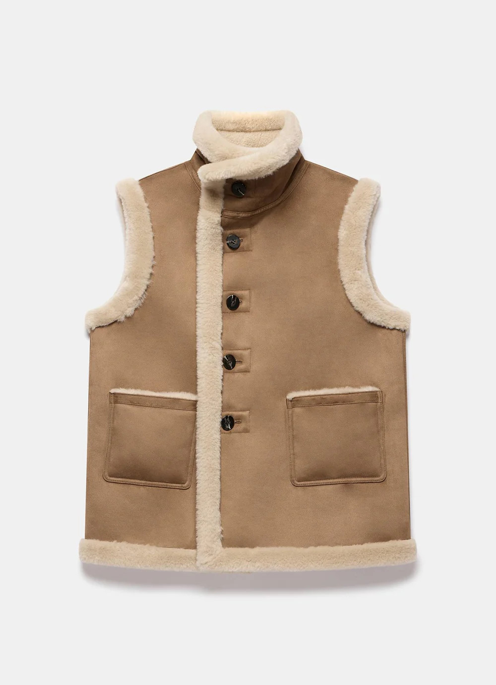Tan Bonded High Neck Reversible Gilet | Mint Velvet