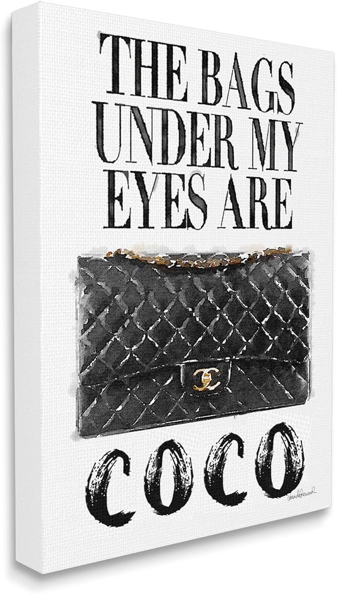 Stupell Industries Glam Bags Under My Eyes Black Bag Oversized Stretched Canvas Wall Art, Proudly... | Amazon (US)