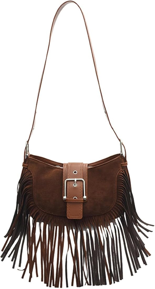 Frosted Bag Korean Style Fashion Retro Personality Tassel Women's Crossbody Shoulder Small Square... | Amazon (US)