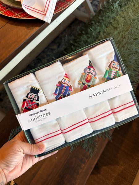 These nutcracker cloth napkins are the perfect touch to elevate any Christmas dinner party. Imagine personalizing for each guest! 

#ChristmasDecorations #ChristmasDinner #DinnerParty 

#LTKHoliday #LTKparties #LTKSeasonal