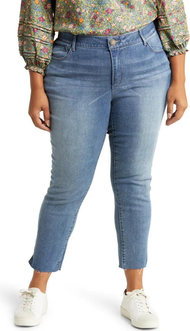 'Ab'Solution High Waist Raw Hem Skinny Jeans | Nordstrom