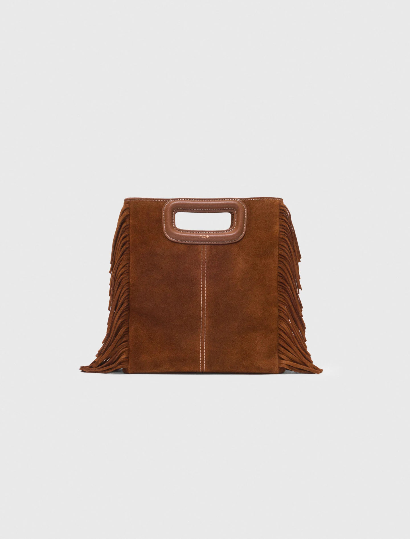 Topstitched suede M bag Brown for Women | Maje | Maje US