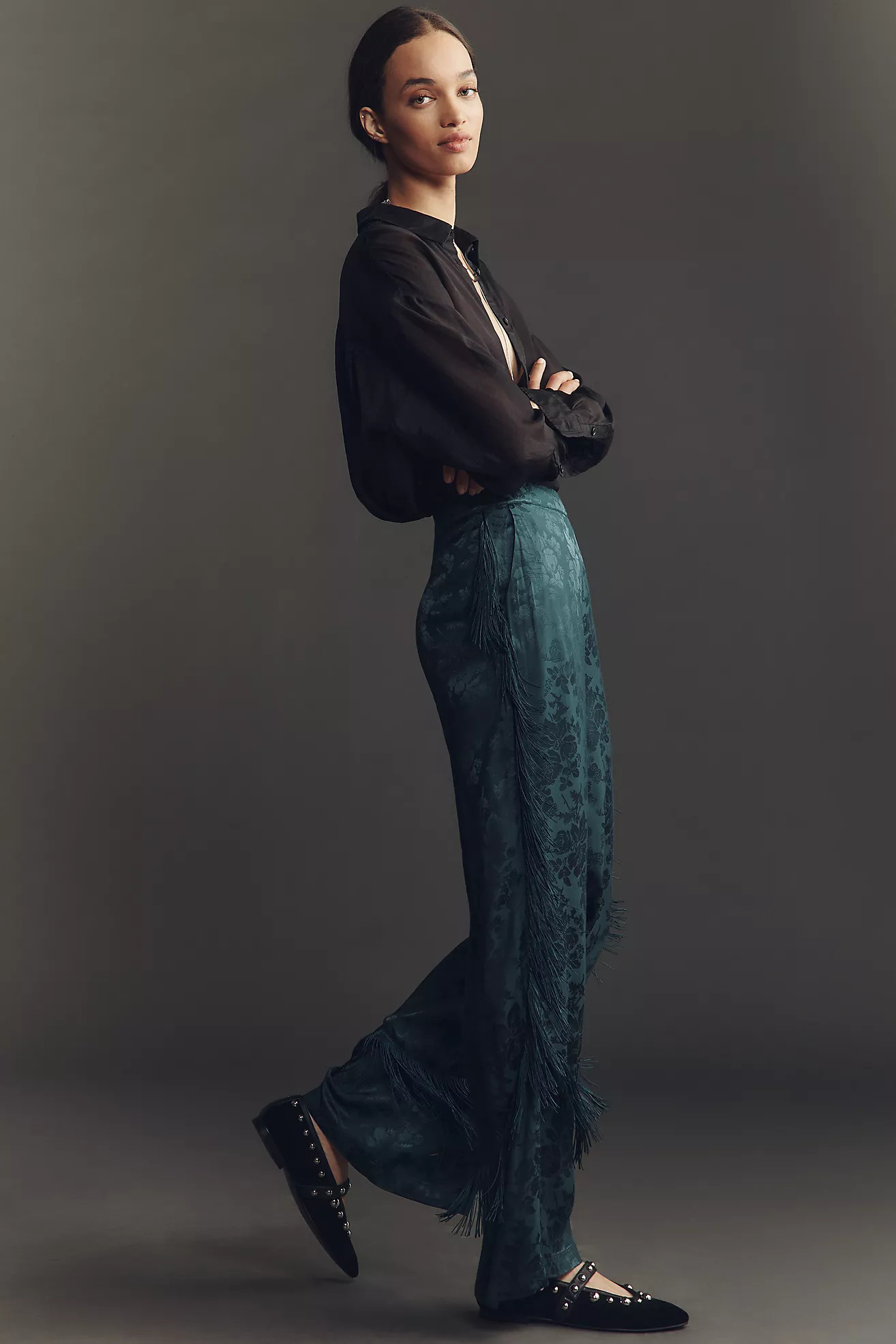 By Anthropologie Patterned Fringe Trouser Pants | Anthropologie (US)