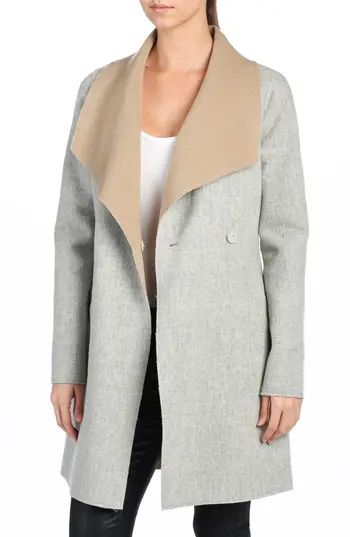 Women's Paige 'Lily' Drape Collar Wool Blend Coat, Size Small - Grey | Nordstrom