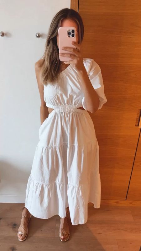 Perfect summer white dress from Amazon 
Runs true to size, wearing a size small 
It has pockets 

#LTKstyletip #LTKtravel #LTKunder100