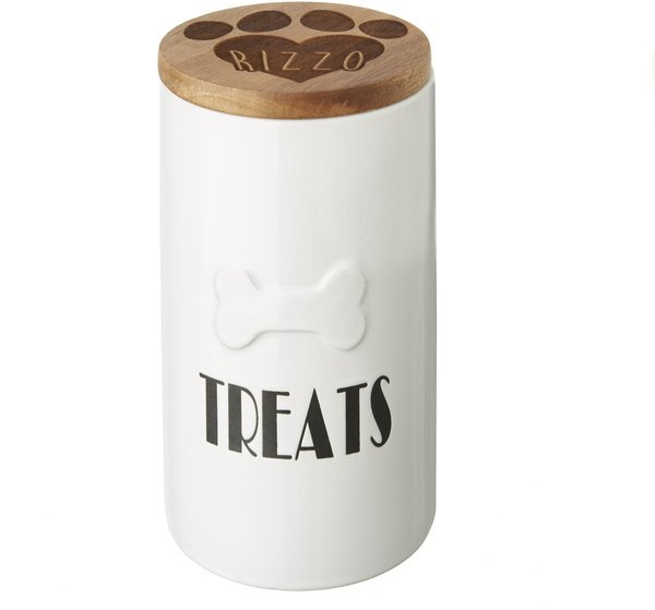 Frisco Ceramic Personalized Treat Jar with Wood Lid, 4 Cup, 32oz | Chewy.com