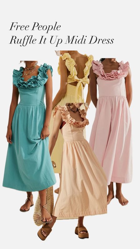 Free People Ruffle It Up Midi Dress #WeddingGuestDress #SpringDress #SpringOutfit