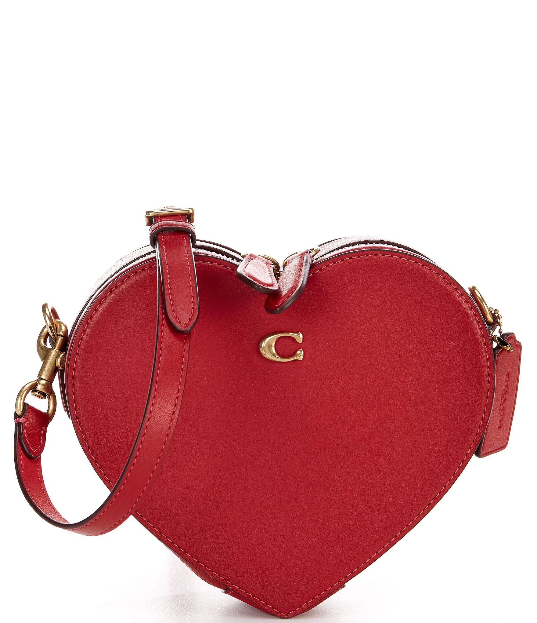 Glove-Tanned Leather Heart Crossbody Bag | Dillard's