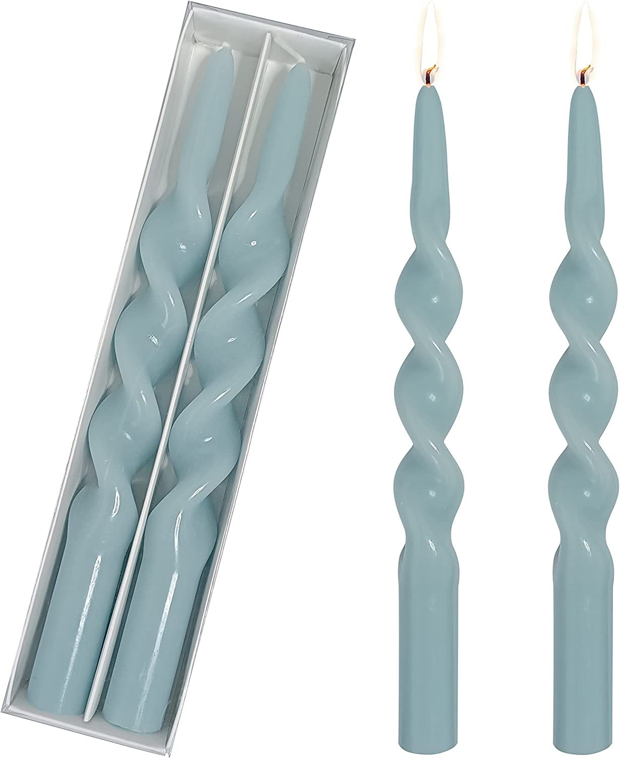 Amazon.com: Twisted Taper Candle Blue Spiral Candlesticks 10 Inch Unscented Handmade Dinner Candl... | Amazon (US)