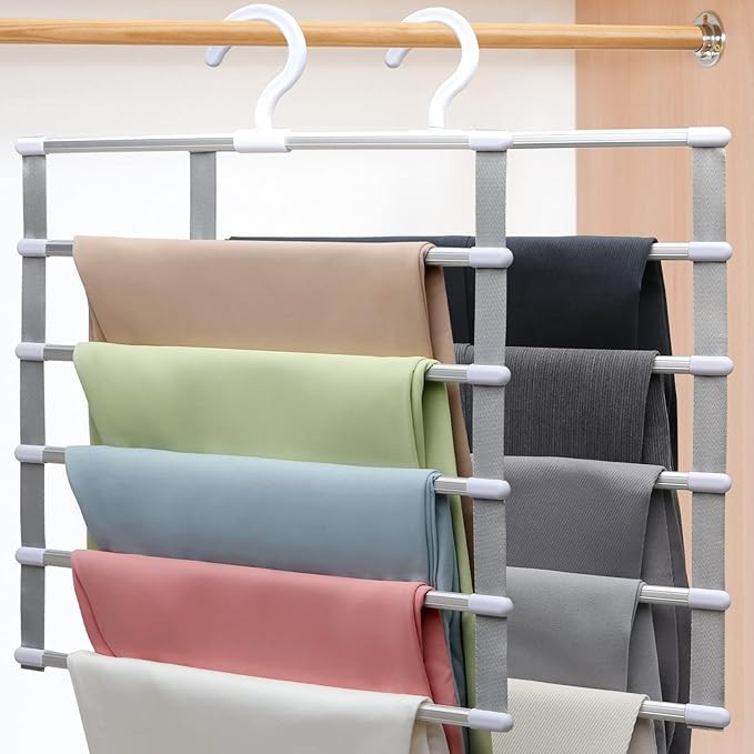 2 Pack Closet-Organizer-Pants-Hangers,Folding Non-Slip-Closet-Organizers-and-Storage,Al Alloy Mag... | Amazon (US)
