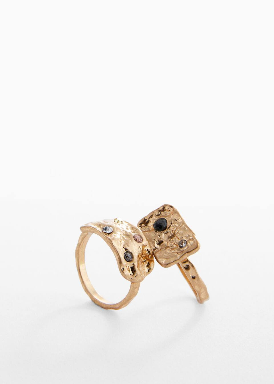 Set mit Kristallstein-Ringen | MANGO (DE)