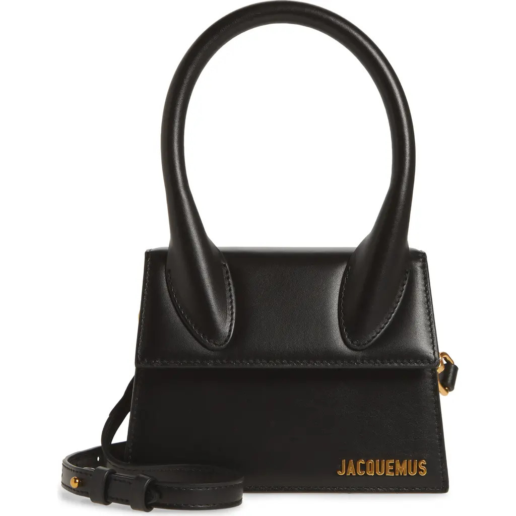 Jacquemus Le Chiquito Moyen Leather Top Handle Bag in Black at Nordstrom | Nordstrom