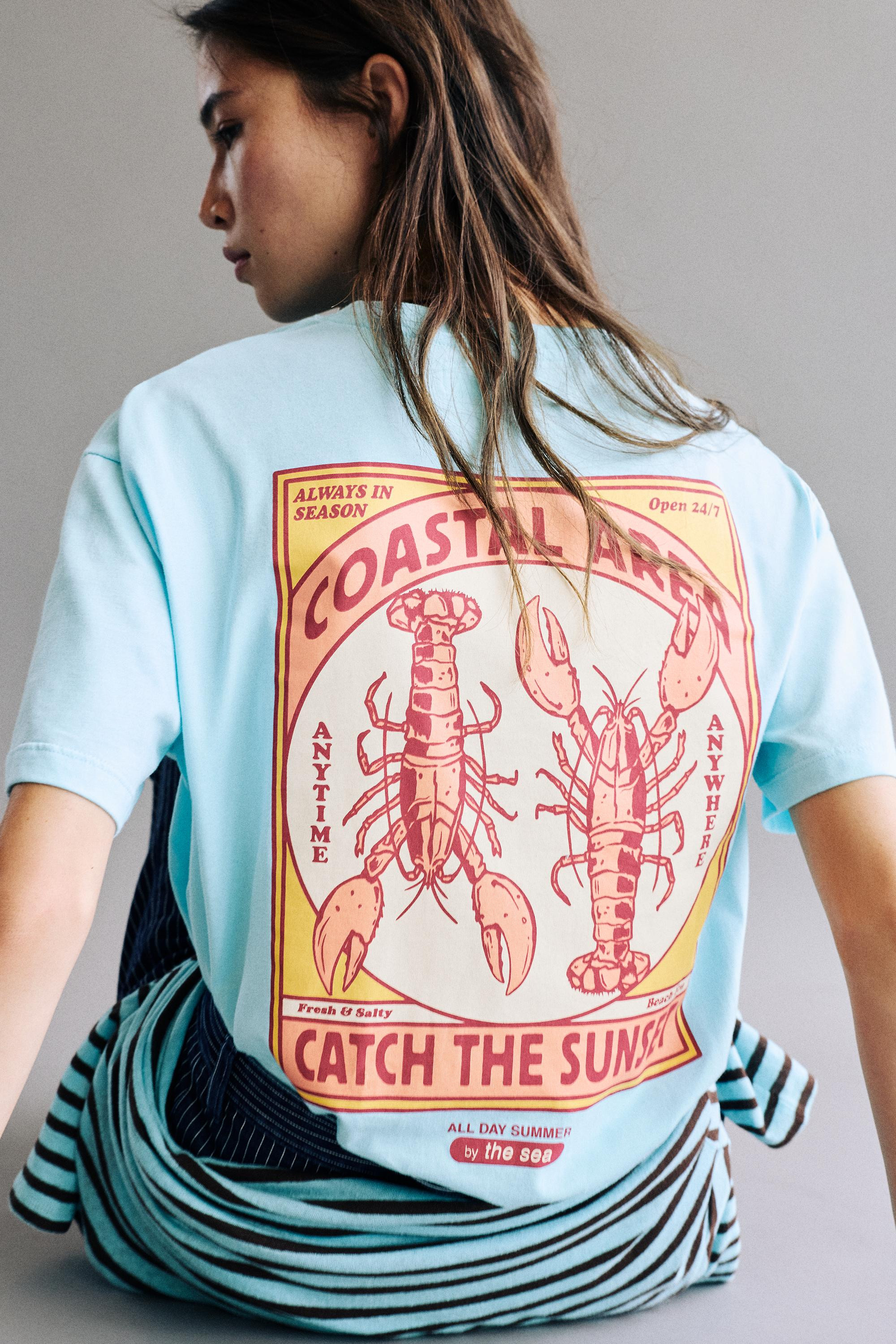T-shirt imprim\u00e9 langoustes | Pull&Bear France | PULL and BEAR FR