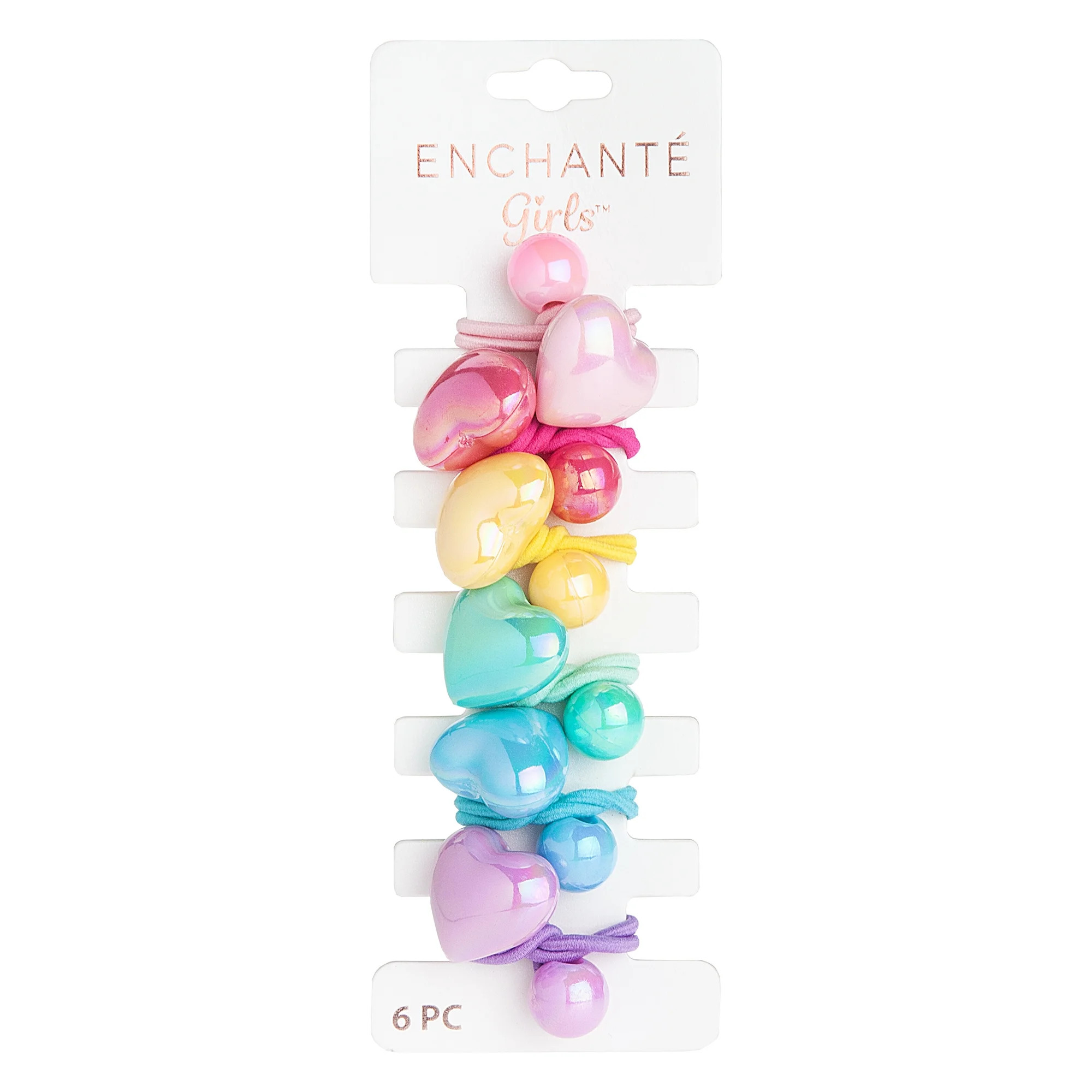 Enchante Accessories Kids, Bright Heart Knockers Elastic Ponytail Holder Hair Ties, Assorted Colo... | Walmart (US)