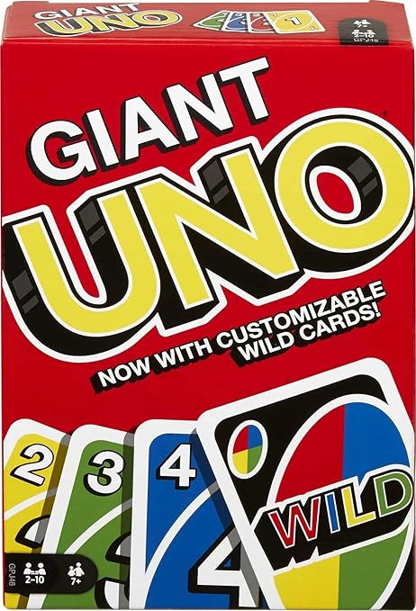 Amazon.com: Mattel Games Giant UNO Family Card Game with 108 Oversized Cards and Instructions, Gr... | Amazon (US)