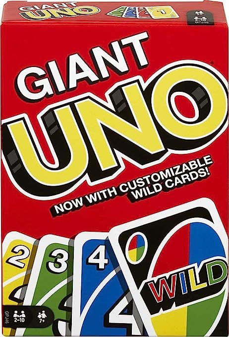 Amazon.com: Mattel Games Giant UNO Family Card Game with 108 Oversized Cards and Instructions, Gr... | Amazon (US)