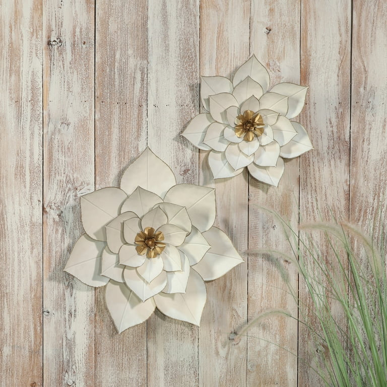 Sagebrook Home Contemporary Metal Wall Lotus Flower Sculpture | Walmart (US)
