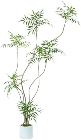 Artificial Mahonia fortunei Tree,6ft Tall Fake Plants Artificial Mahonia fortunei Plants for Indo... | Amazon (US)