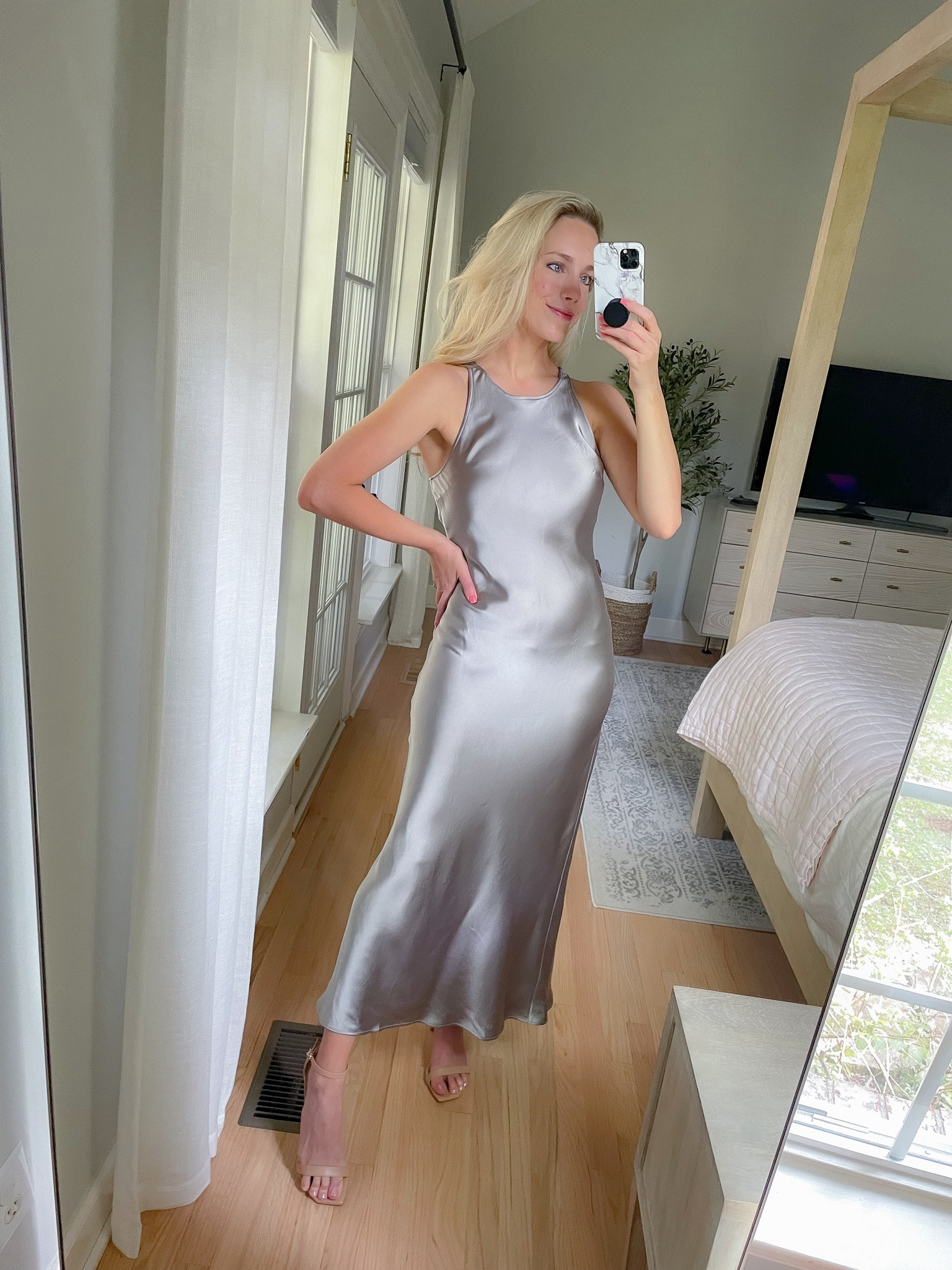 Silver Silk Dresses