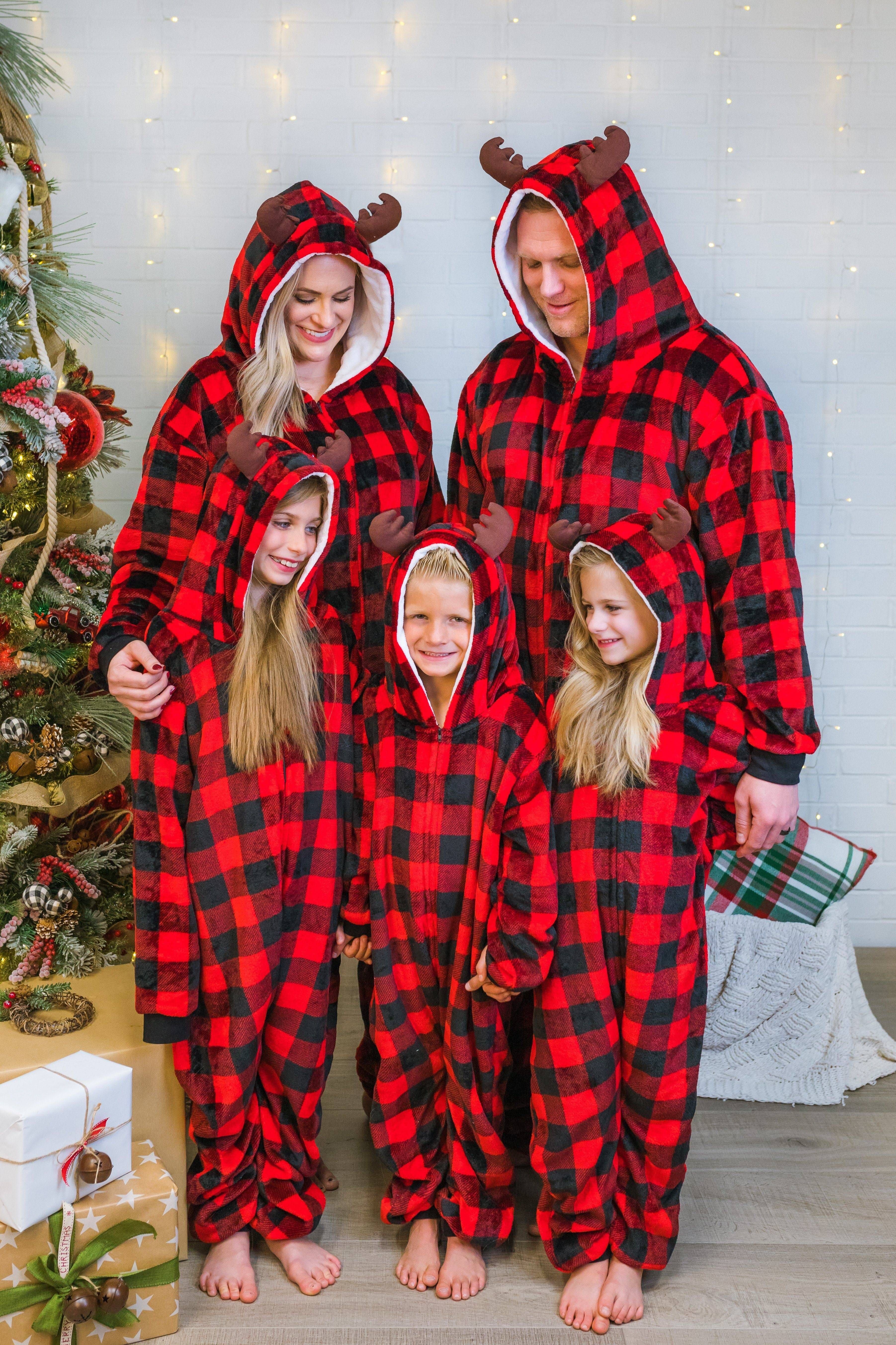 Family Buffalo Plaid Onesie Pajamas | Sparkle In Pink
