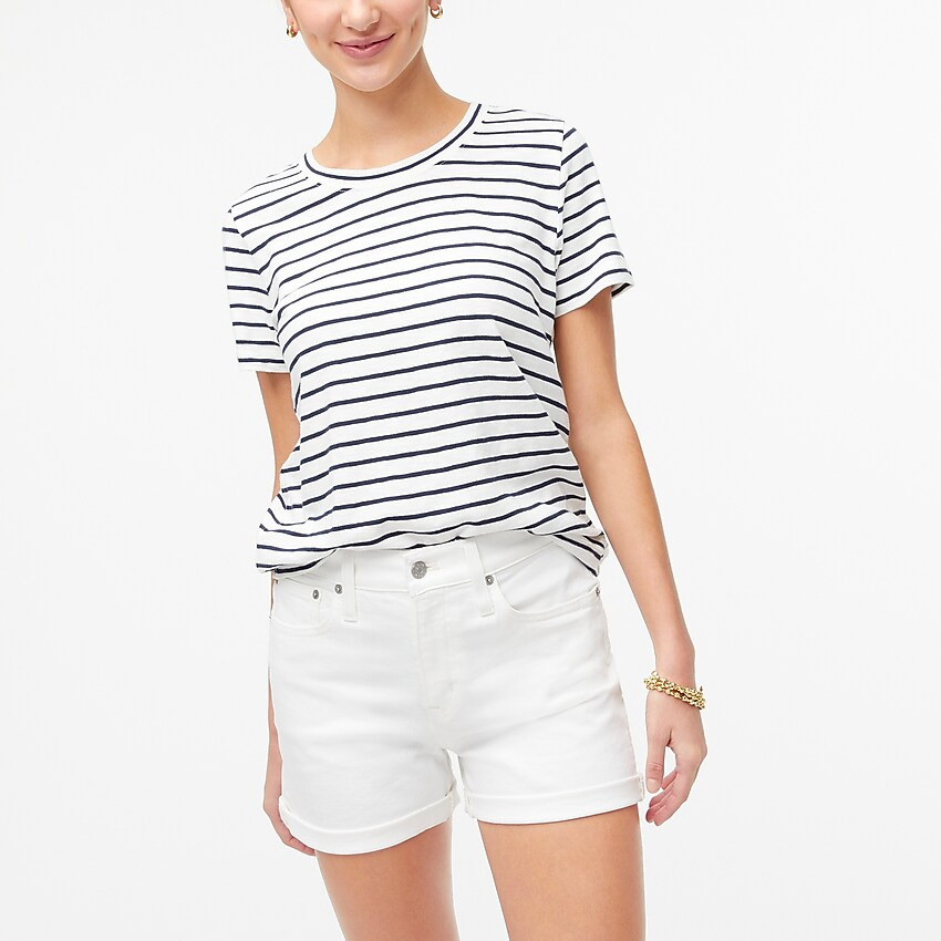 Classic denim short in white | J.Crew Factory