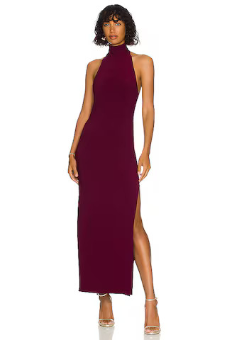 Norma Kamali x REVOLVE Turtle Halter Side Slit in Plum from Revolve.com | Revolve Clothing (Global)