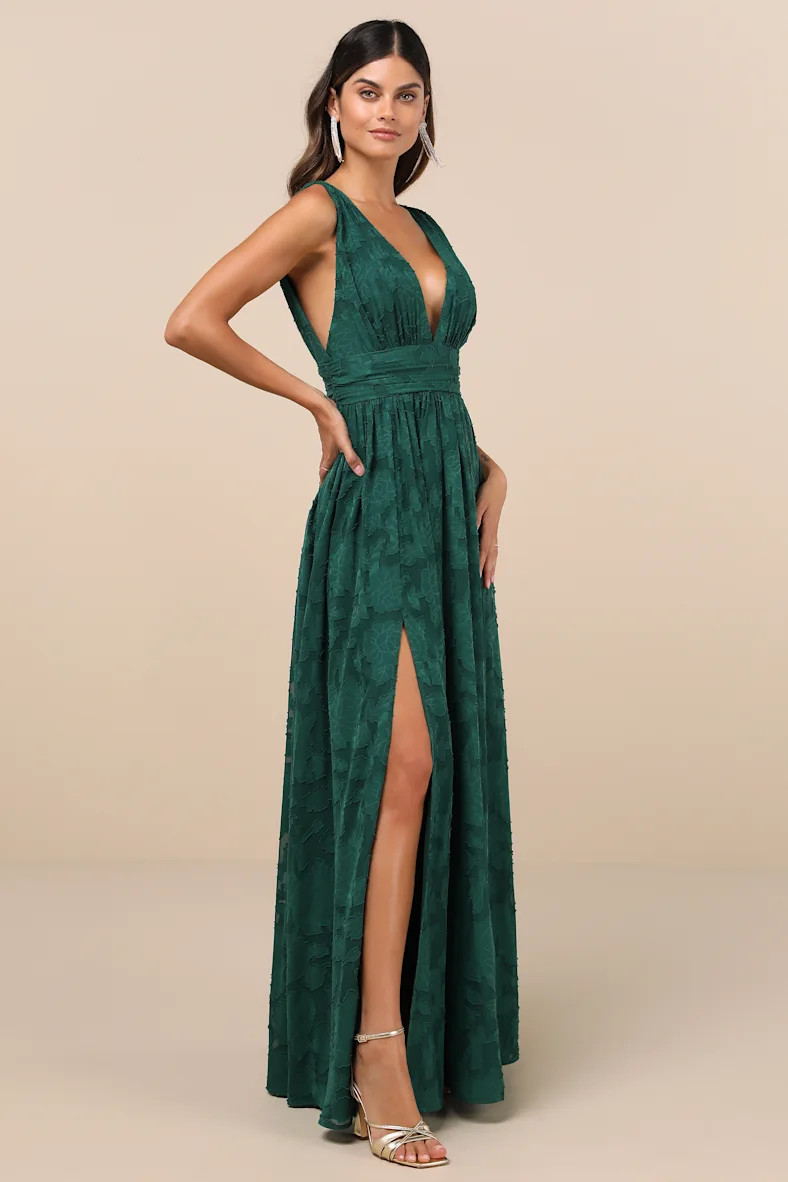 Sweet Sophistication Green Burnout Floral Maxi Dress | Lulus