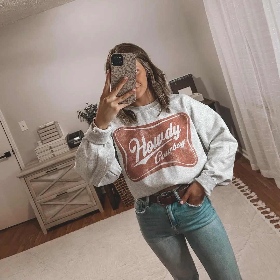 Howdy Cowboy Crewneck Sweatshirt - Etsy | Etsy (US)