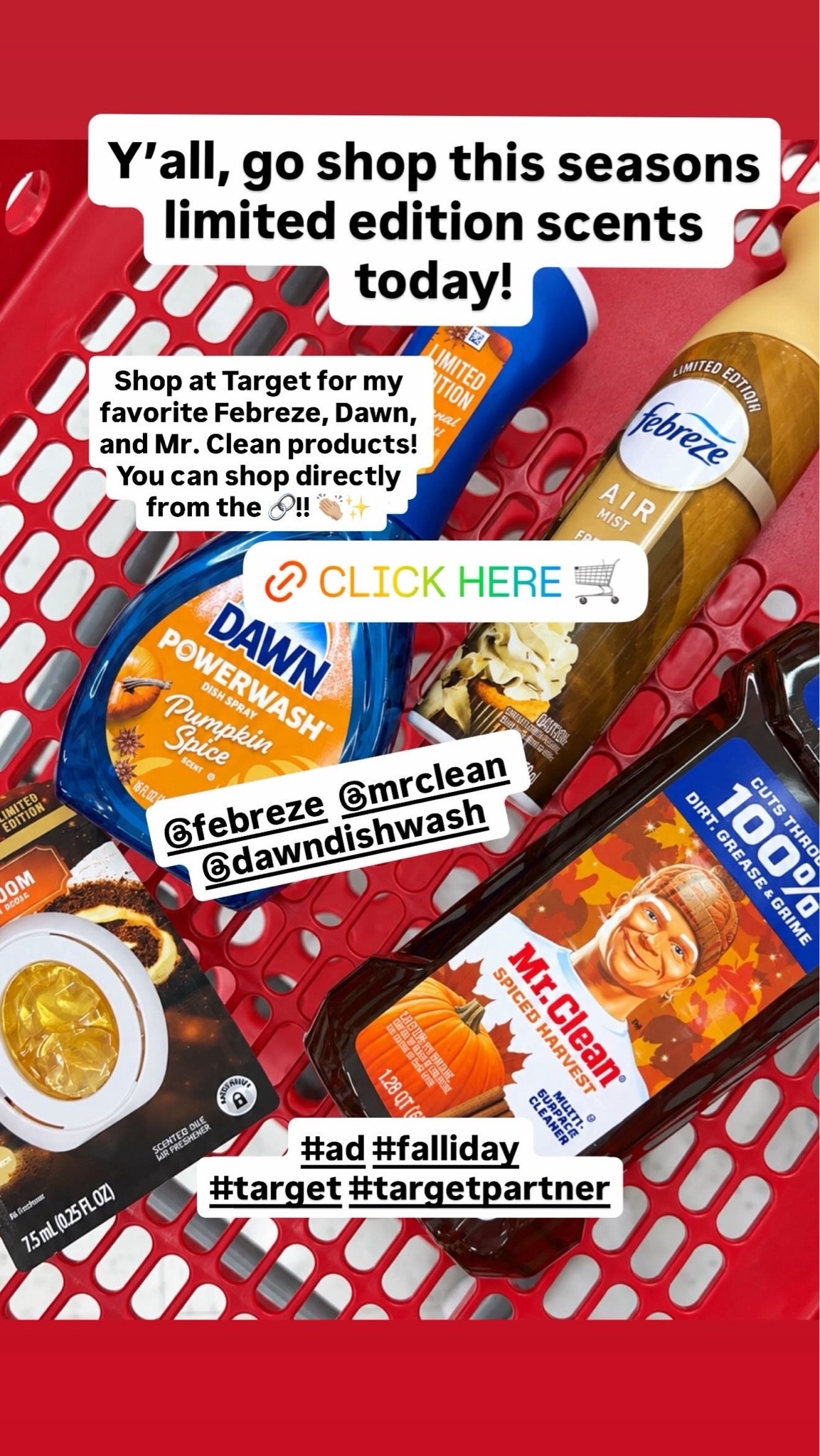 #AD A good home refresh is a must! I’ve linked Febreze, Dawn, and Mr. Clean in my LTK shop so you can shop directly from there 🤍
#target #targetpartner #falliday #liketkit @febreze @mrclean @dawndishwash @shop.ltk @target https://on.ltk.com/+ksLtp6lG4m3Lz8_zQRKrwg