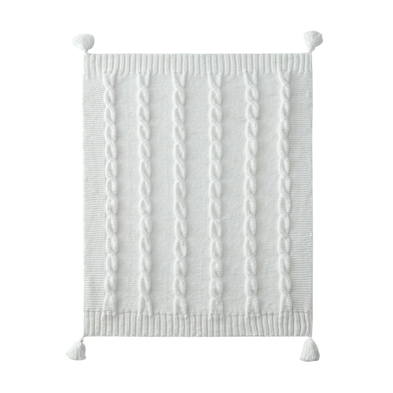 My Texas House Willow Cable Knit Cotton Throw, 50" x 60", White - Walmart.com | Walmart (US)