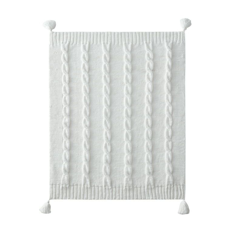 My Texas House Willow Cable Knit Solid Cotton Throw, Easy Wash, 50 x 60, White - Walmart.com | Walmart (US)