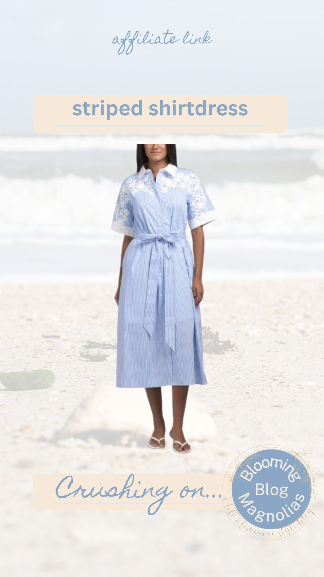 Striped spring shirtdress with lace details 

 