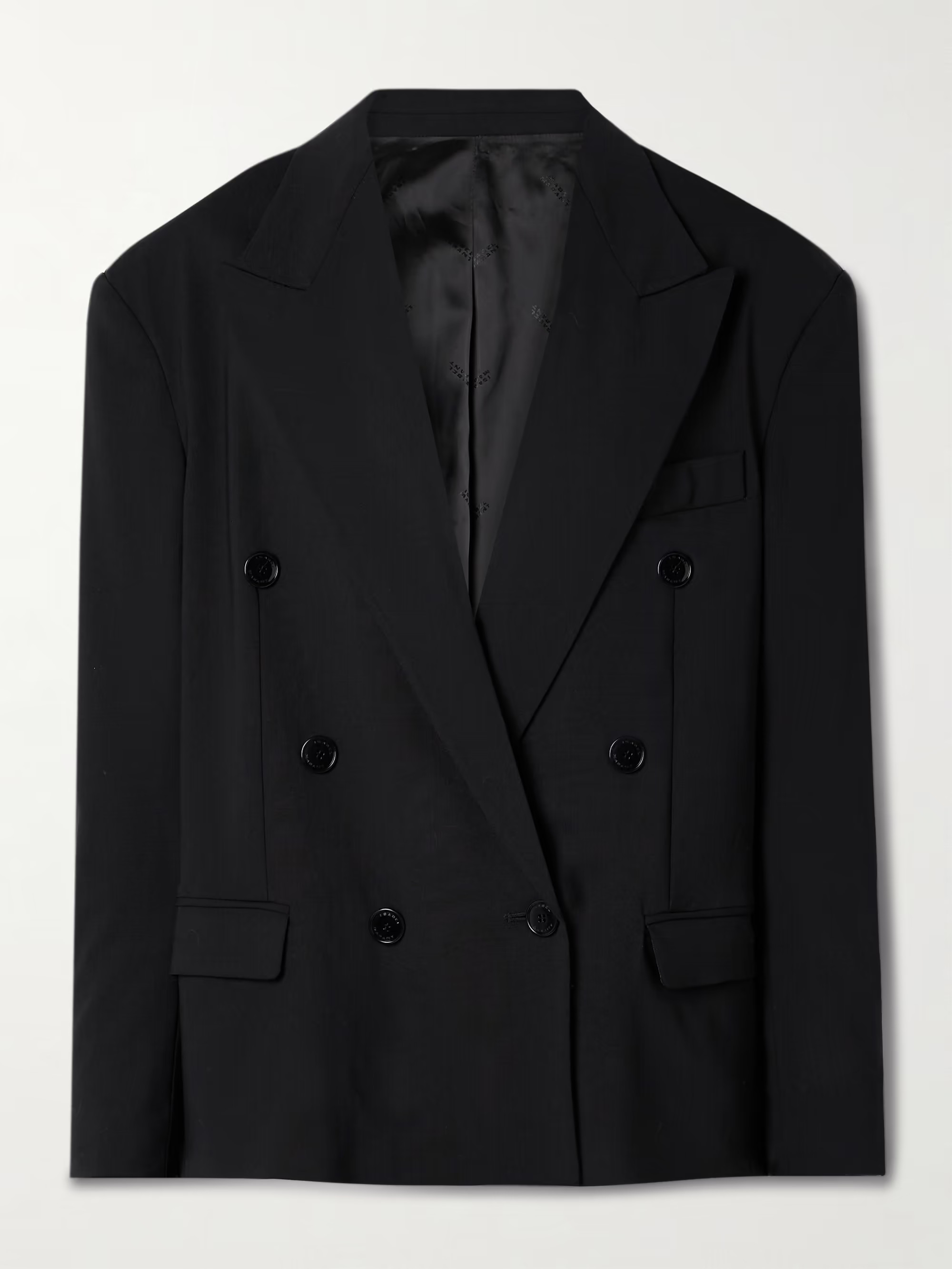 Klero double-breasted grain de poudre wool-blend blazer | NET-A-PORTER (US)
