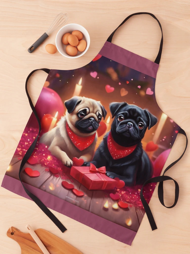 Valentine Pugs Apron | Redbubble (US)