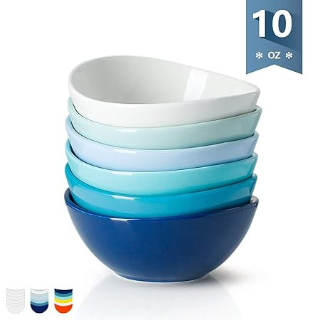 Sweese 1121 Porcelain Bowls - 10 Ounce for Ice Cream Dessert, Small Side Dishes - Set of 6, Cold ... | Amazon (US)