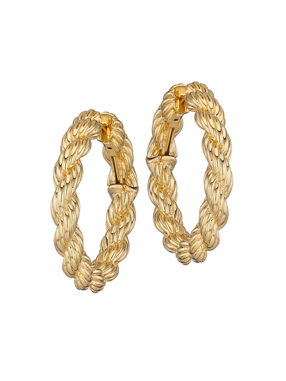 Adriana Orsini Twist 18K Gold-Plated Wide Hoop Earrings | Saks Fifth Avenue