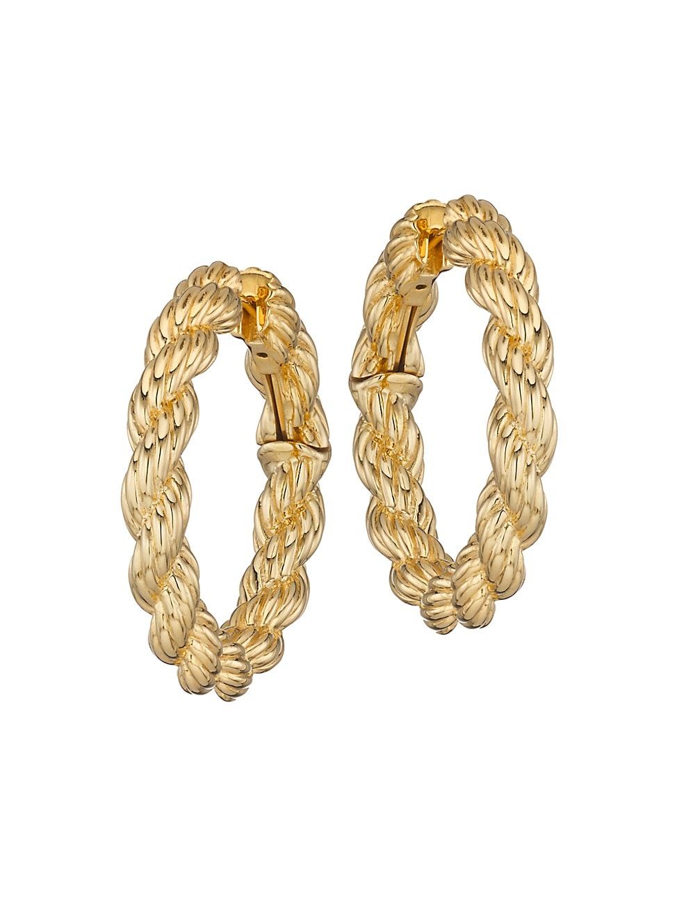 Twist 18K Gold-Plated Wide Hoop Earrings | Saks Fifth Avenue
