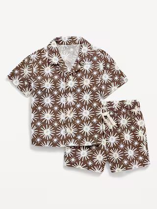 Printed Linen-Blend Shirt and Shorts Set for Baby | Old Navy (US)