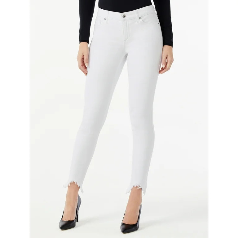 Sofia Jeans Women's Sofia Skinny Mid Rise Sharkbite Hem Jeans | Walmart (US)