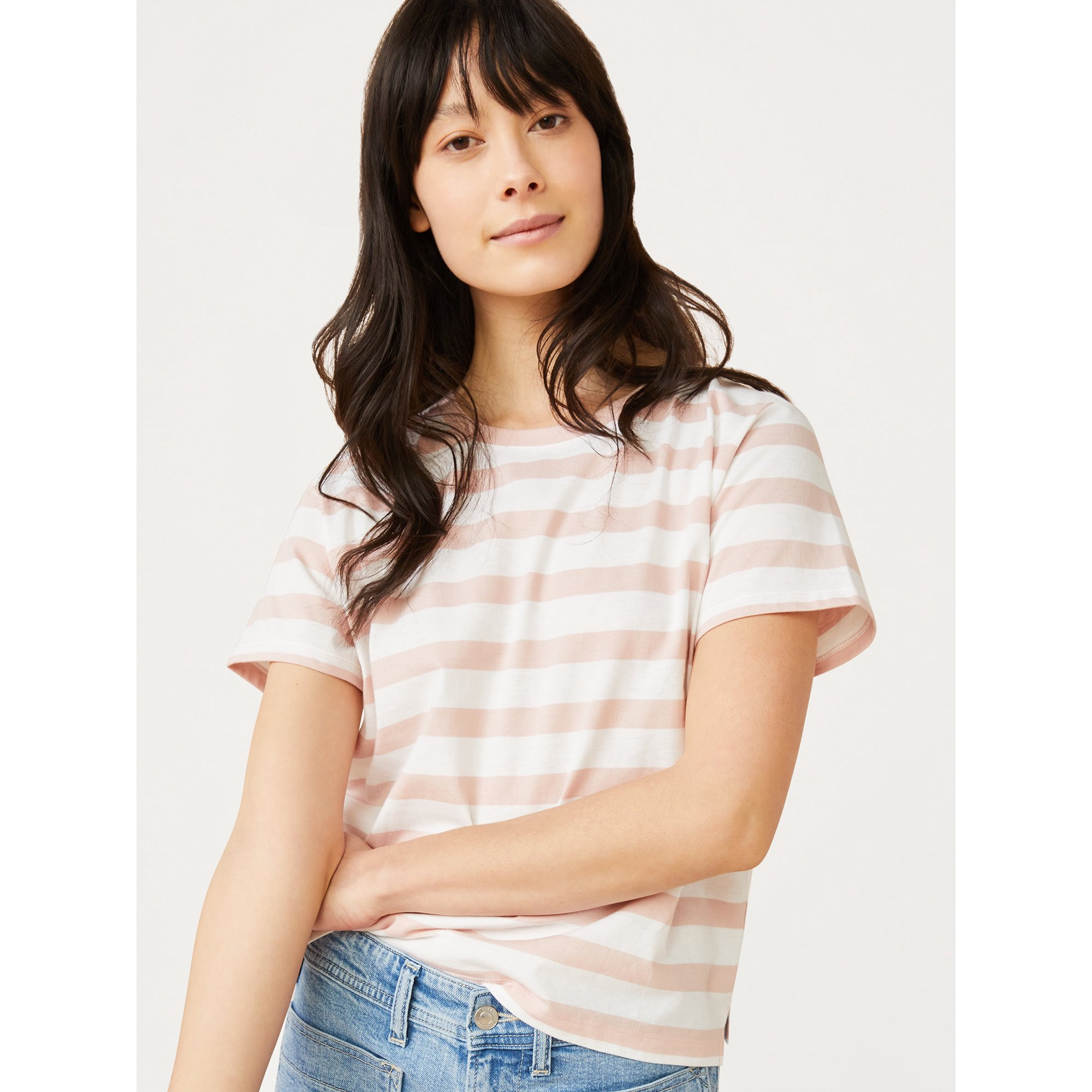 Free Assembly Women’s Short Sleeve Crop Box T-Shirt | Walmart (US)
