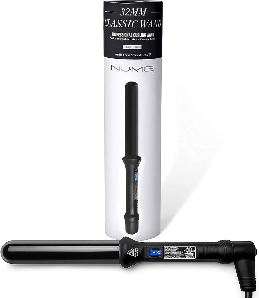 NuMe Classic Ceramic Curling Wand - Tourmaline 32mm Barrel Hair Curler, Negative Ion Conditioning... | Amazon (US)