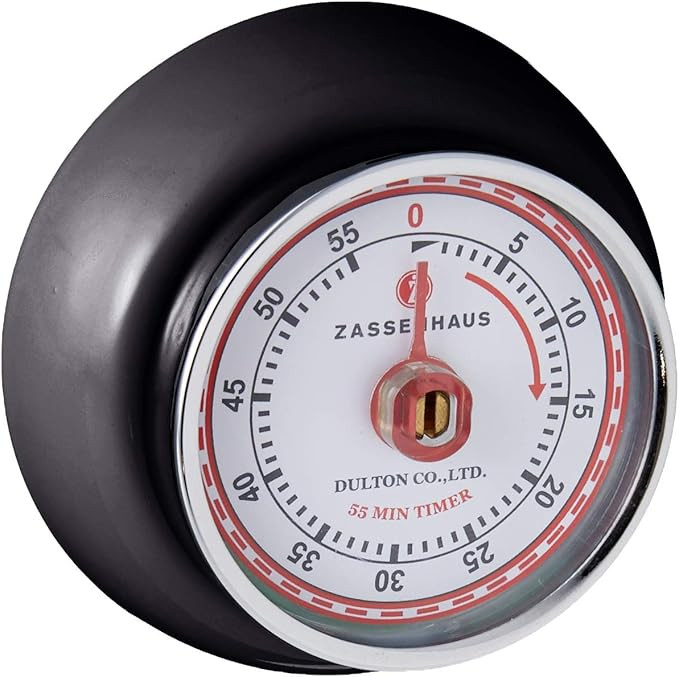 Zassenhaus Magnetic Retro 60 Minute Kitchen Timer, 2.75-Inch, Black | Amazon (US)