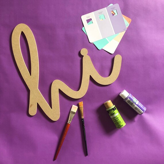 Hi  DIY craft raw wood unfinished, "hi" sign ONLY | Etsy (US)