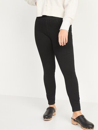 Mid-Rise Rockstar Built-In Sculpt Super Skinny Black Jeggings for Women | Old Navy (US)