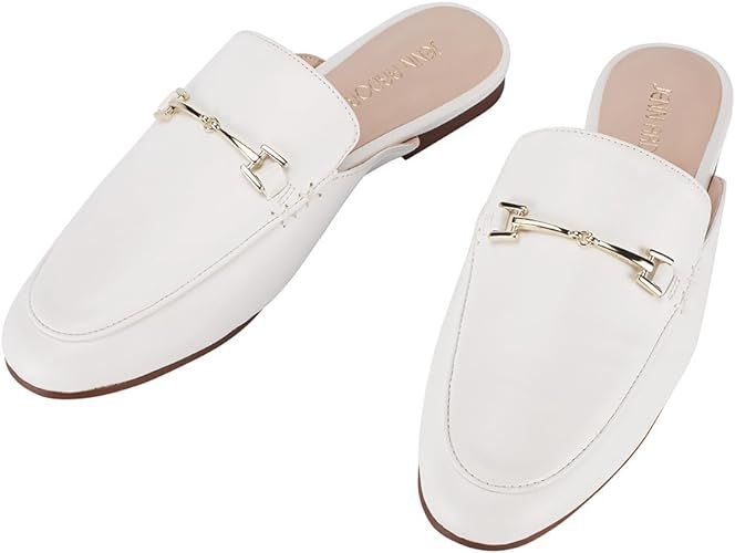 JENN ARDOR Women’s Mule Flats Shoes Pointed Toe Backless Slipper Slip On Loafer Shoes | Amazon (US)