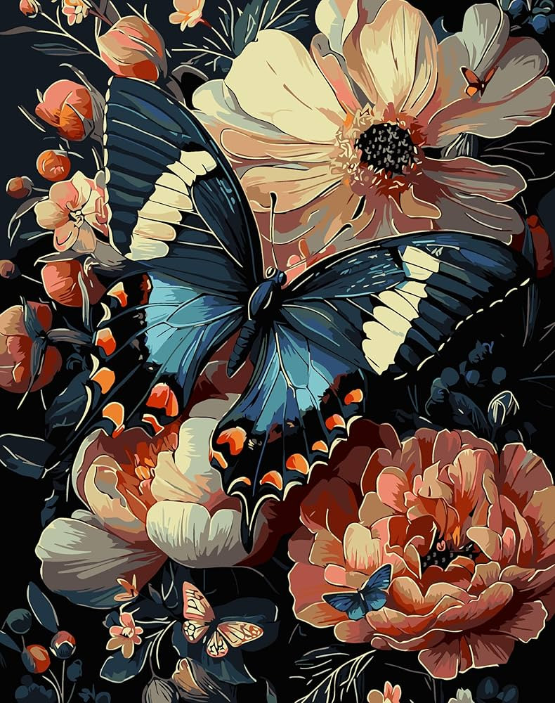 CAMOYAI Paint by Numbers for Adults Beginner, Flowers Butterfly DIY Paint by Numbers,Adult Paint ... | Amazon (US)