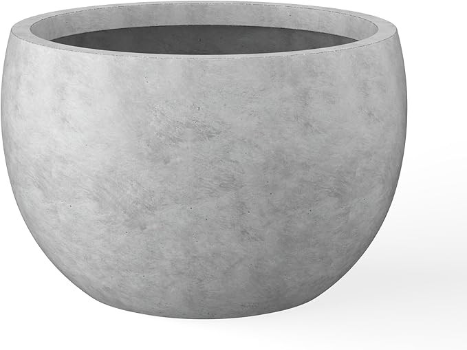 Kante 11.8" Dia Round Concrete Planter, Outdoor/Indoor Large Bowl Plant Pots with Drainage Hole a... | Amazon (US)