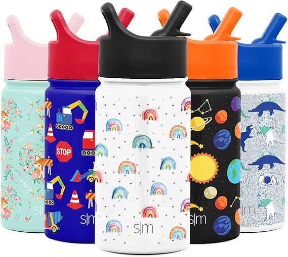 Simple Modern 14oz Summit Kids Water Bottle Thermos with Straw Lid - Dishwasher Safe Vacuum Insul... | Amazon (US)